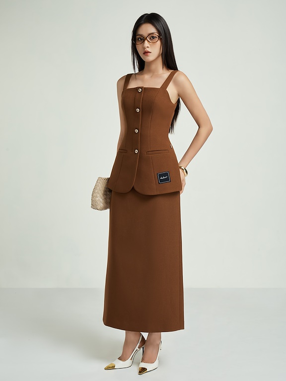 Chân váy Midi cạp dời_A.2-3185